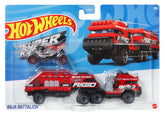 SET CAMION SI MASINA SPORT HOT WHEELS BAJA BATTALION ROSU